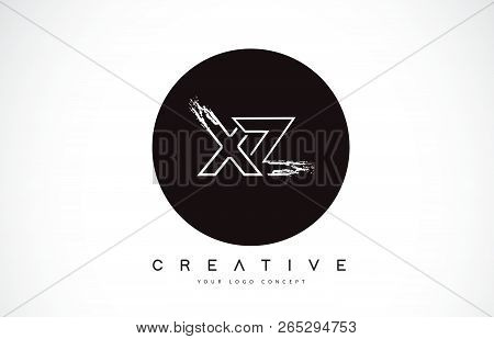Xz Modern Leter Logo Design With Black And White Monogram. Creative Letter Logo Brush Monogram Vecto