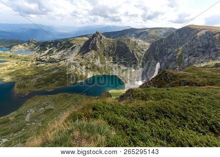 Summer View Of The Twin, The Trefoil, The Fish And The Lower Lakes, Rila Mountain, The Seven Rila La