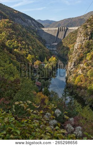 Amazing Autumn Ladscape Of The Vacha (antonivanovtsi) Reservoir, Rhodope Mountains, Plovdiv Region, 