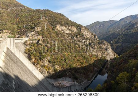 Amazing Autumn Ladscape Of The Vacha (antonivanovtsi) Reservoir, Rhodope Mountains, Plovdiv Region, 