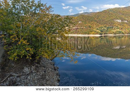 Amazing Autumn Ladscape Of The Vacha (antonivanovtsi) Reservoir, Rhodope Mountains, Plovdiv Region, 