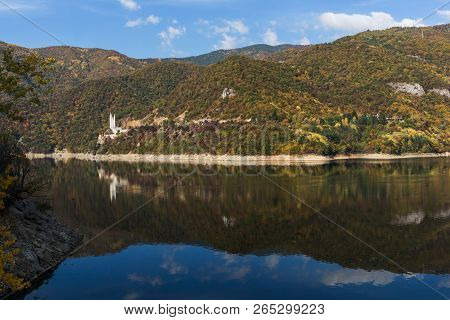 Amazing Autumn Ladscape Of The Vacha (antonivanovtsi) Reservoir, Rhodope Mountains, Plovdiv Region, 