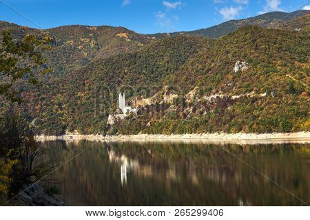 Amazing Autumn Ladscape Of The Vacha (antonivanovtsi) Reservoir, Rhodope Mountains, Plovdiv Region, 
