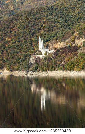 Amazing Autumn Ladscape Of The Vacha (antonivanovtsi) Reservoir, Rhodope Mountains, Plovdiv Region, 