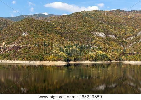 Amazing Autumn Ladscape Of The Vacha (antonivanovtsi) Reservoir, Rhodope Mountains, Plovdiv Region, 