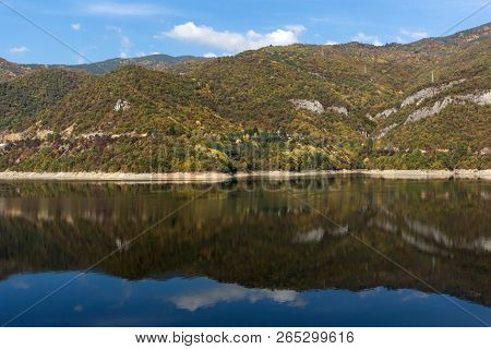 Amazing Autumn Ladscape Of The Vacha (antonivanovtsi) Reservoir, Rhodope Mountains, Plovdiv Region, 
