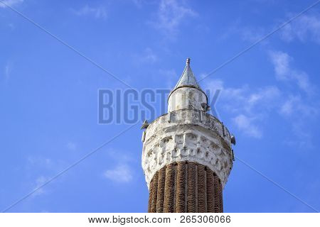 500 Years Old Masony Mosque Minaret In Local Places Of Turkey
