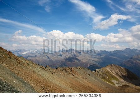 Autumn landscape surrounding Parsennbahn route in Davos, Switzerland