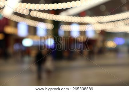 Night City Street Lights Bokeh Background At The Kobe Harbour Land  ,defocused Background