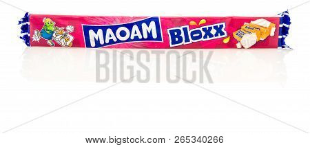 Winneconne, Wi - 25 October 2018:  A Package Of Maoam Bloxx Soft Chewy Candy From Germany On An Isol