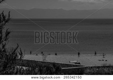 Houcima Beach And Waves And Rocks