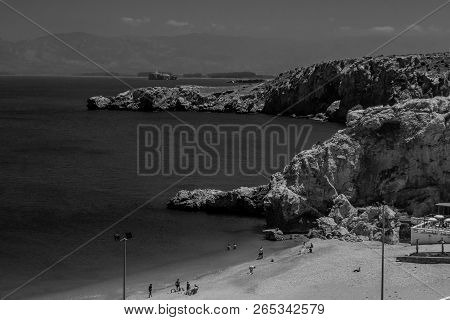 Houcima Beach And Waves And Rocks