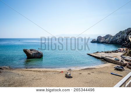 Houcima Beach And Waves And Rocks