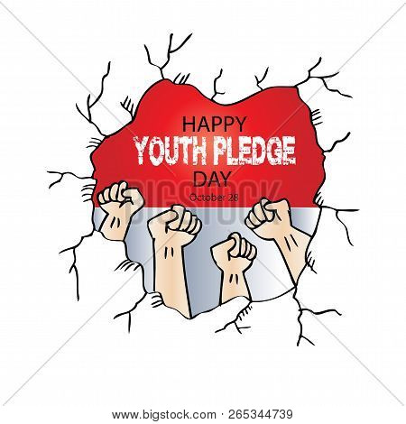 Happy Youth Pledge Day Poster Concept. October 28.