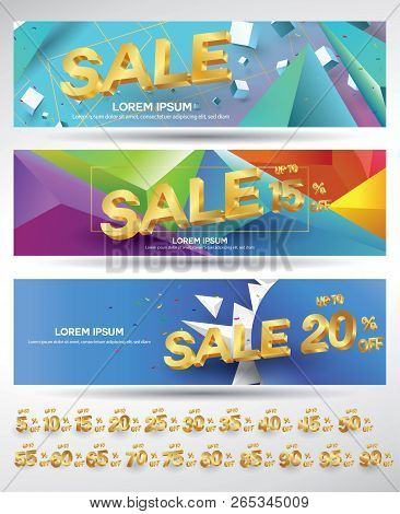 Sale Banners Discount Abstract Geometric Diagonal Concept