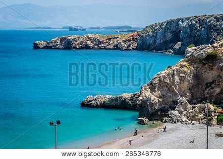 Houcima Beach And Waves And Rocks