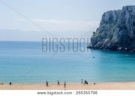 Houcima Beach And Waves And Rocks