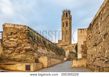 Cathedral Of St. Mary Of La Seu Vella Is The Former Cathedral Church Of The Roman Catholic Diocese O