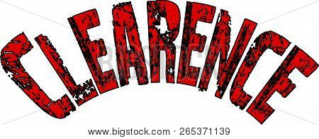 Clearence Text Sign Illustration