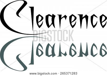Clearence Text Sign Illustration