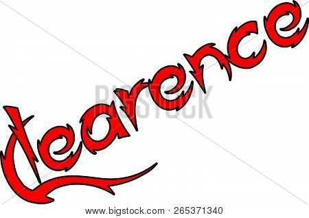 Clearence Text Sign Illustration