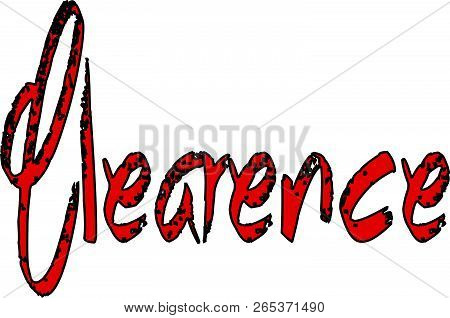 Clearence Text Sign Illustration
