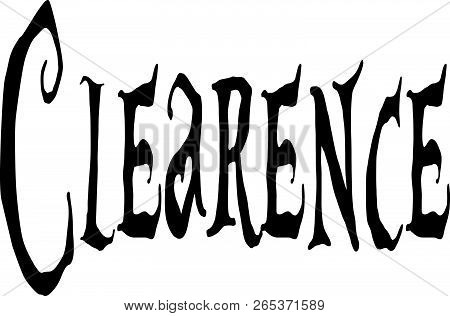 Clearence Text Sign Illustration