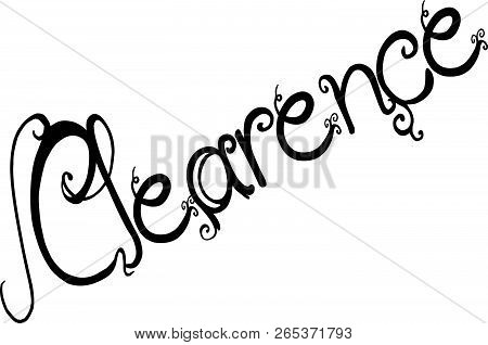 Clearence Text Sign Illustration