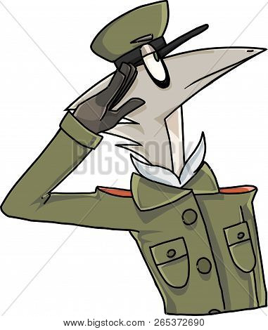 Vector Illustration Of The Military Hero Salutes