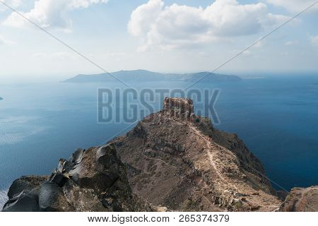 Image Of Santorini Island And The Skaros Rock.