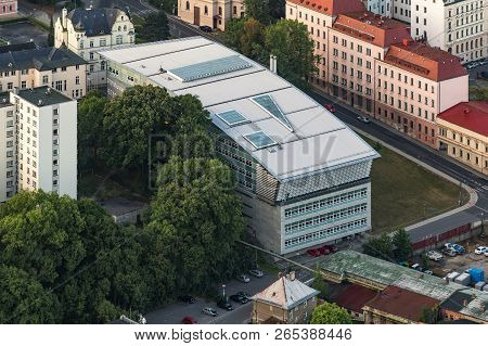 Regional Library In Liberec On Aerial Shot