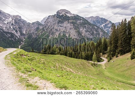 Mountains Near Pertisau, Austria, Alps. Spring Nature.
