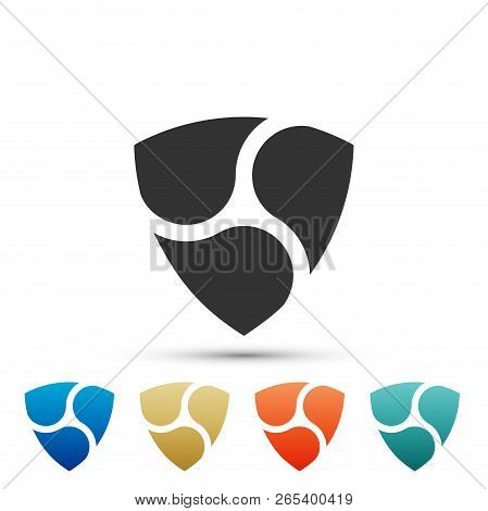 Cryptocurrency Coin Nem Xem Icon Isolated On White Background. Physical Bit Coin. Digital Currency. 