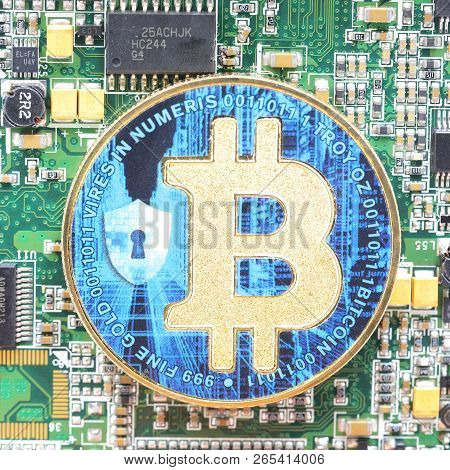 Motherboard Of A Computer The Coin Of Bitcoin