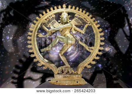 Chennai, India - August 18, 2018: A Bronze Statue Of God Shiva In Form Of Nataraja, The Cosmic Dance