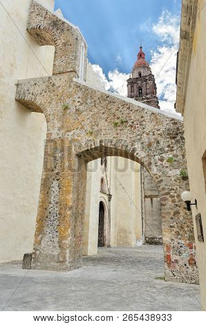 Cuernavaca Cathedral Before 2017 Earthquake, Side Door Part Of The Monastery Of The Assumption Of Ma