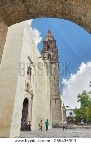 Cuernavaca, Morelos / Mexico - October 26, 2016: Cuernavaca Cathedral Before 2017 Earthquake, Side D