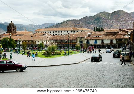 Cuzco, Peru - September 12, 2014: Plaza De Armas Is The Heart Of Cuzco & The Ancient Inca Empire