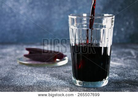 Chicha Morada - Drink In The Andean Areas Of Peru. Chicha Morada Is Made From Purple Corn.