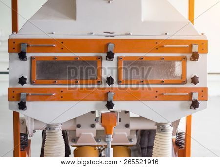 Modern Grain Processing Plant, Equipment At The Plant For Cleaning Grain From Garbage, Cleaning Grai