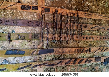 Tools Used For Keeping The Slaves, As Displayed At Cafetal La Isabelica Coffee Growing Plantation Ma