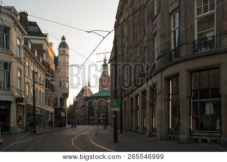 The Hague - April 29, 2017. Street In Hague (den Haag), Holland, Netherlands.