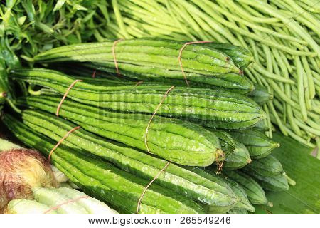 Luffa Acutangula For Cooking At Street Food