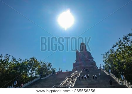 Blur Photo Of Guanyin Buddha Or 