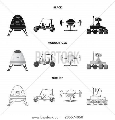 Vector Illustration Of Mars And Space Icon. Set Of Mars And Planet Vector Icon For Stock.
