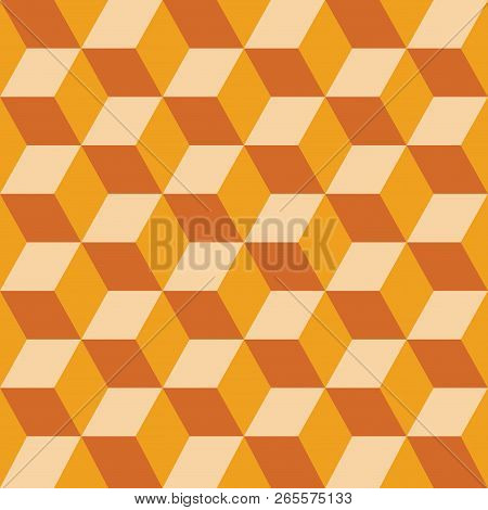 Seamless Pattern Of Colored Cubes. Endless Multicolored Cubic Background. Cube Pattern. Cube Vector.