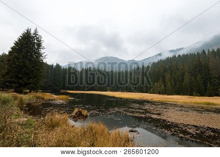 Smolyan Lakes In Bulgaria During Autumn With Beautiful Day.