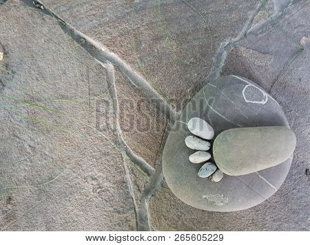 Foot Steps Made Of Natural Gray Stones