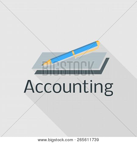 Accounting Pen Logo. Flat Illustration Of Accounting Pen Vector Logo For Web Design