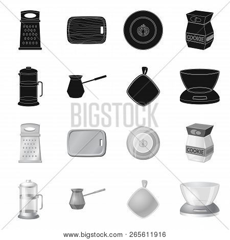 Vector Design Of Kitchen And Cook Logo. Set Of Kitchen And Appliance Stock Vector Illustration.